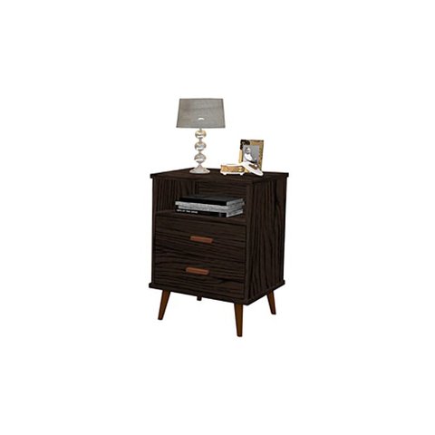Mesa de Cabeceira 2 Gavetas Italia Malbec