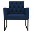 Ver imagem 7 de Kit 2 Poltronas para Recepção Thais com Base de Ferro Preto Resistente Azul