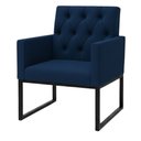 Ver imagem 6 de Kit 2 Poltronas para Recepção Thais com Base de Ferro Preto Resistente Azul