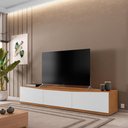 Ver imagem 3 de Rack Eros 1.80 Cedro Branco 1 Gavetas Casa D Móveis Sala