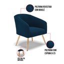 Ver imagem 3 de Poltrona Decorativa Pé Palito Natural Stella Bouclê Azul D03 - D'rossi