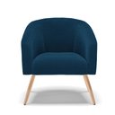 Ver imagem 5 de Poltrona Decorativa Pé Palito Natural Stella Bouclê Azul D03 - D'rossi