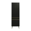 Ver imagem 4 de Armário Florença 2 Portas 2 Prateleiras MDP 62cm Preto Multimóveis