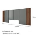 Ver imagem 4 de Cabeceira Casal e 2 Mesas Laterais 2 Gavetas Mdf sob Medida Cor:nogueira Cadiz com Cinza Sagrado