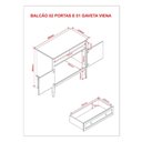 Ver imagem 6 de Balcão de Madeira Maciça 2 Portas e 1 Gaveta Viena Amêndoa