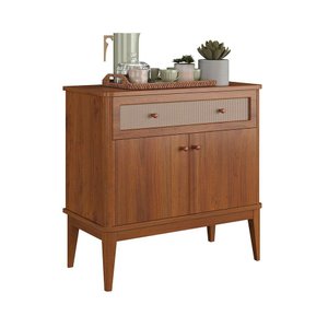 Balcão de Madeira Maciça 2 Portas e 1 Gaveta Viena Amêndoa