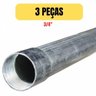 Kit 3 Tubo Eletroduto Galvanizado Pre Zincado 3/4 X 1 Metro - 2
