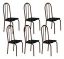 Ver imagem 2 de Kit 6 Cadeiras Ubatuba Corino Preto Lirio Tubo Marrom Cafe