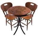 Ver imagem 1 de Cj Mesa Madeira 60cm - Bistrô Fixa 78cm + 2 Cadeiras 43 - Natural - Família e Amigos