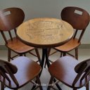 Ver imagem 4 de Cj Mesa Madeira 60cm - Bistrô Fixa 78cm + 2 Cadeiras 43 - Natural - Família e Amigos