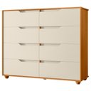 Ver imagem 5 de Guarda Roupa Solteiro Frizatto 02 Portas de Correr e Cômoda Doble Cinamomo Off White Flex - Móveis a