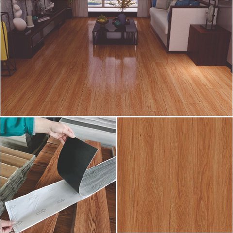 Piso Vinilico Autocolante Madeira Régua Adesiva Caixa 7m² - Cedro Arana - Imitação Madeira