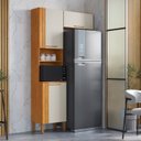 Ver imagem 1 de Cozinha Modulada Compacta 100% MDF 2 Peças 3 Portas Viena Espresso Móveis Bege/Canela/Off White