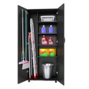 Ver imagem 6 de Armário Para Área Serviço 2 Portas Vassouras ClickForte Armário Lavanderia Preto