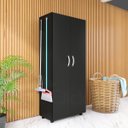 Ver imagem 1 de Armário Para Área Serviço 2 Portas Vassouras ClickForte Armário Lavanderia Preto