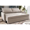 Ver imagem 1 de Sofá Sem Caixa Retrátil e Reclinável 1,65m Cama inBox Loft Linho Bege Claro