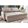 Sofá Sem Caixa Retrátil e Reclinável 1,65m Cama inBox Loft Linho Bege Claro - 1