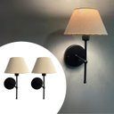 Ver imagem 5 de Kit 2 Luminárias de Parede Arandela Clássica Alumínio Interruptor com Cúpula Tecido Algodão Ref 16