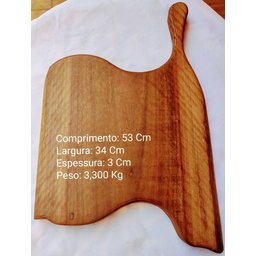 Tábua Churrasco Madeira Ipê Formato Único 53cm com Kit Churrasco - 4