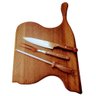 Tábua Churrasco Madeira Ipê Formato Único 53cm com Kit Churrasco - 1