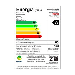 Aquecedor Rinnai 35 Litros 2802 Fec Gn Prata + Kit Ligação de 40cm - 3