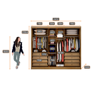 Ver imagem 3 de Guarda Roupa Casal 3 Portas e 8 Gavetas Diamond Novo Horizonte Cumaru Fendi