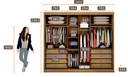 Ver imagem 3 de Guarda Roupa Casal 3 Portas e 8 Gavetas Diamond Novo Horizonte Cumaru Fendi