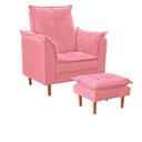 Ver imagem 2 de Poltrona Amamentação + Mini Puff Opala Tecido Suede Rosa - Fri Varejo