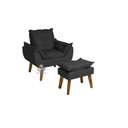 Ver imagem 2 de Kit 2 Poltronas Decorativas Opala e Puff Opala Suede Preta Su Decor