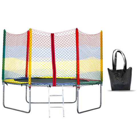 Cama Elástica Pula Pula 2,44 Fechamento Ziper Colorida 100% Nacional Suporta até 270kg