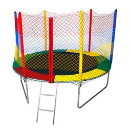 Cama Elástica Pula Pula 2,44 Fechamento Ziper Colorida 100% Nacional Suporta até 270kg - 2