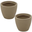 Ver imagem 1 de Kit 2 Vasos com Prato Granito Areia 24cm Tramontina Floreira de Mesa Flores Folhagens