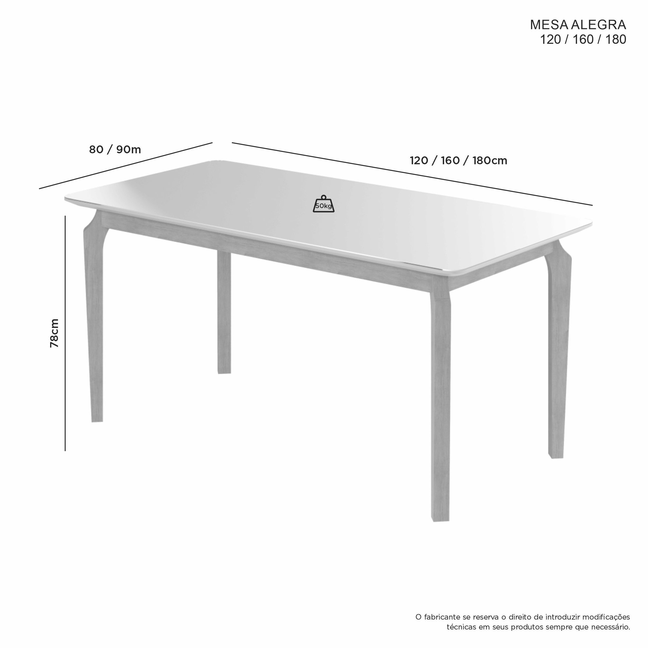 Mesa de Jantar 1,60 por 0,80 Tampo Amadeirado Cinamomo - 3