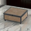 Ver imagem 2 de Caixa Decorativa em Metal e Couro Sintetico Preto e Marrom P