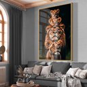 Ver imagem 1 de Quadro Decorativo Familia de Leão Leoa com Dois Filhotes Vertical Sala Quarto Casa Escritório