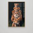 Ver imagem 3 de Quadro Decorativo Familia de Leão Leoa com Dois Filhotes Vertical Sala Quarto Casa Escritório
