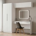 Ver imagem 1 de Conjunto Quarto 1 Penteadeira 2 Aéreos 1 Guarda-Roupa 2 Portas Neo Branco Madesa