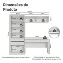 Ver imagem 3 de Conjunto Quarto 1 Penteadeira 2 Aéreos 1 Guarda-Roupa 2 Portas Neo Branco Madesa