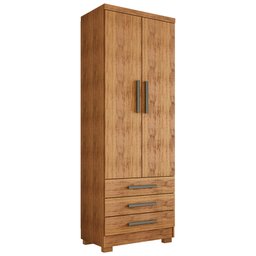 Guarda Roupa Solteiro Floripa 2 Portas 3 Gavetas Cedro - Saga Decor - 1