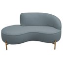 Ver imagem 5 de Sofá Curvo 2 Lugares 150cm Braço Esq. Thommy Pés Ouro Bouclé Azul Claro - Nexta Casa