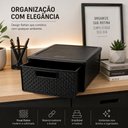 Ver imagem 3 de Gaveteiro Organizador Empilhavel Gaveta Multiuso Plastico Virgem Acabamento Estilo Rattan para Mesa