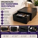 Ver imagem 6 de Gaveteiro Organizador Empilhavel Gaveta Multiuso Plastico Virgem Acabamento Estilo Rattan para Mesa