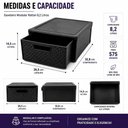 Ver imagem 5 de Gaveteiro Organizador Empilhavel Gaveta Multiuso Plastico Virgem Acabamento Estilo Rattan para Mesa