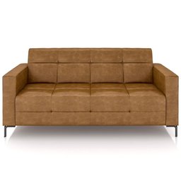 Sofá 2 Lugares Sala Living Industrial 160cm Senna K01 Couríssimo Whisky - Lyam Decor - 3
