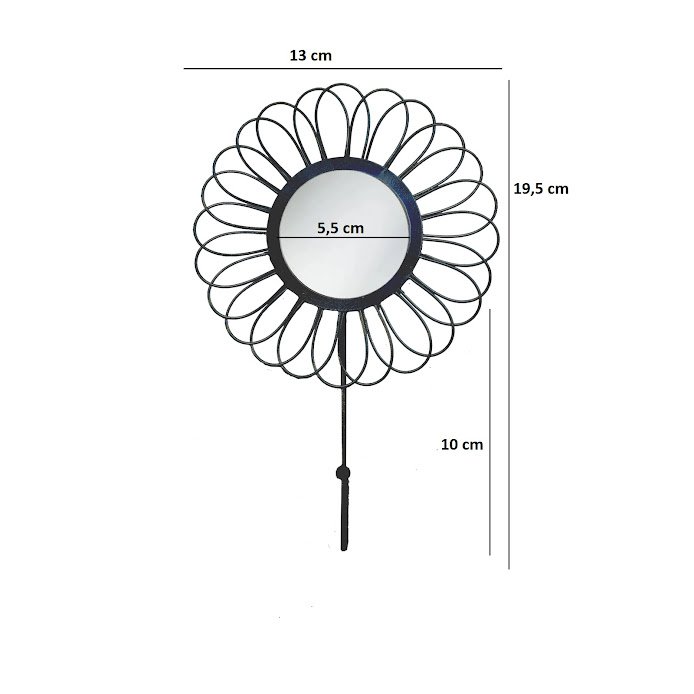 Ver imagem 2 de Gancho Cabideiro Flor Preta com Espelho:Preto
