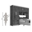 Ver imagem 6 de Kit 2x1 Guarda-Roupa Roupeiro Branco De Casal + Cabeceira com Baú Interno Espaçoso Luxo Cc
