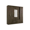 Ver imagem 1 de Guarda Roupa Casal 8 Portas e 4 Gavetas c/ Espelho Nápoles Ébano - Santos Andirá