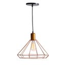 Ver imagem 1 de Kit 2 Pendente Aramado Madeira Poptem Chapéu Cobre Luminária Lustre Sala Quarto Interior Iluminação