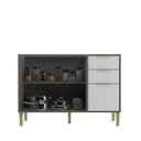 Ver imagem 4 de Balcão de Cozinha 120cm com 2 Portas e 3 Gavetas Domus Espresso Móveis Silver/Branco