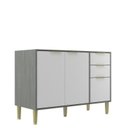 Ver imagem 2 de Balcão de Cozinha 120cm com 2 Portas e 3 Gavetas Domus Espresso Móveis Silver/Branco